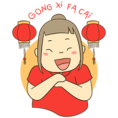 [LINEスタンプ] Hong the Happy Girl-Chinese New Year Ed.