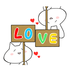 [LINEスタンプ] 仲良しうさねこ・シロとノラ