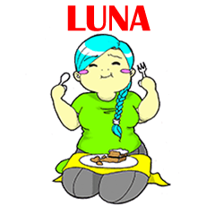 [LINEスタンプ] Luna the chubby Girl