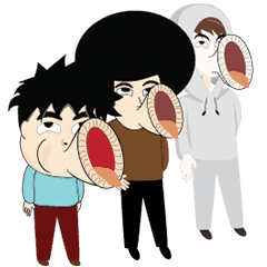 [LINEスタンプ] Three Best Funny Friend Animatedの画像（メイン）