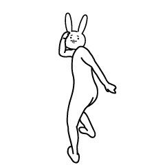 [LINEスタンプ] ごっつ動くウサギ