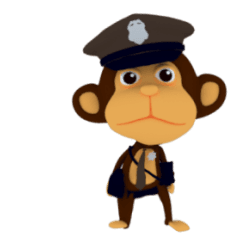[LINEスタンプ] Awake Monkey Police 3D Animation THの画像（メイン）