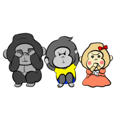 [LINEスタンプ] ゴリラ三兄弟