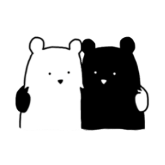 [LINEスタンプ] 白くまさんと黒くまさん