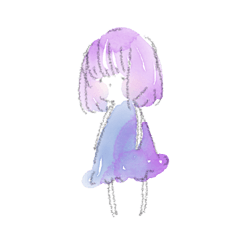 [LINEスタンプ] 水彩系女子