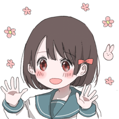 [LINEスタンプ] セーラー服の女の子スタンプの画像（メイン）