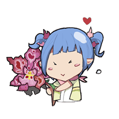 [LINEスタンプ] Cute Orchid girl