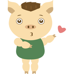 [LINEスタンプ] LazyPig-FEI