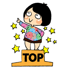 [LINEスタンプ] Hard-working Girl in Flower Dress