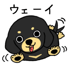 [LINEスタンプ] ブラックタンの子犬2