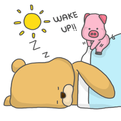 [LINEスタンプ] Brown Bear and Piggy