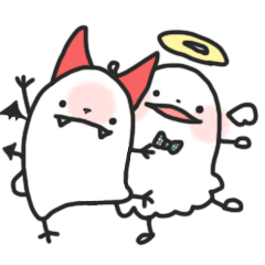 [LINEスタンプ] 天使と悪魔とときどきひよこ