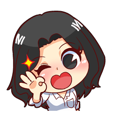 [LINEスタンプ] Black hair, a lovely lady.