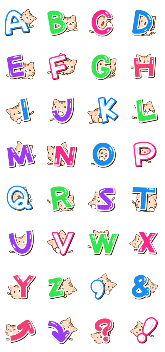 とらネコ【アルファベット編】のスタンプ詳細