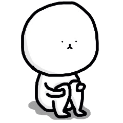 [LINEスタンプ] 白いまるいぬ