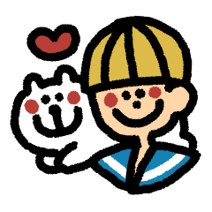 [LINEスタンプ] ネコと男の子スタンプ