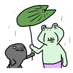 [LINEスタンプ] かえるのばあさんと孫