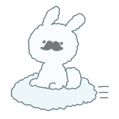 [LINEスタンプ] ひげくもうさぎ
