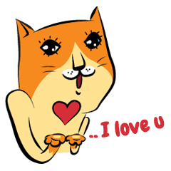 [LINEスタンプ] NaaDed-Orange cat (English)