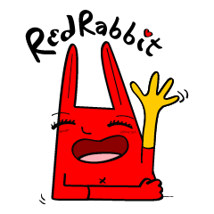 [LINEスタンプ] RedRabbit With Yellow-glove