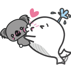 [LINEスタンプ] whale ＆ Koala