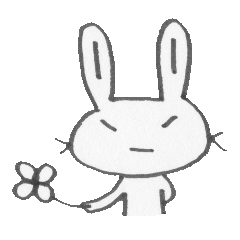 [LINEスタンプ] つり目うさぎのしろたさん