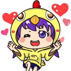 [LINEスタンプ] Small chicken girl