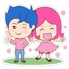 [LINEスタンプ] Blu and Pinkee