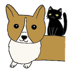 [LINEスタンプ] コーギーのそらくんと黒猫のカルマちゃん