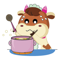 [LINEスタンプ] Daily of Little Cute Pink Dairy Cattle