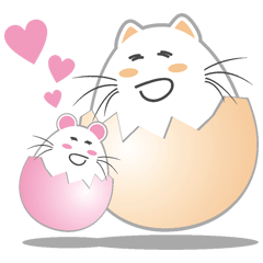 [LINEスタンプ] Cats and rats and our eggs.