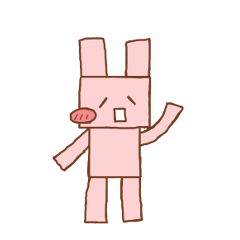 [LINEスタンプ] ピンクのカクカクうさぎ