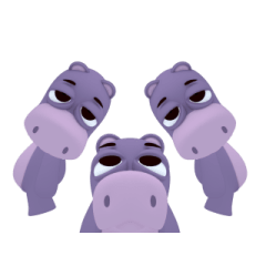 [LINEスタンプ] Hippo Slow Life 3D Ver.01