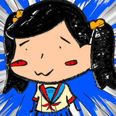 [LINEスタンプ] 美術部のまるびちゃん
