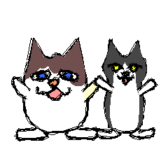 [LINEスタンプ] 動く！でぶネコとはちわれネコのスタンプ