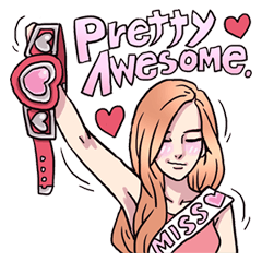 [LINEスタンプ] AsB - 140 Miss Love / Pretty ＆ Awesome