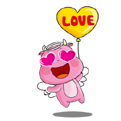 [LINEスタンプ] Angel Calf's Love Story Animatedの画像（メイン）