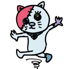 [LINEスタンプ] 踊る化け猫！ボタン【第一怪】byマメズの画像（メイン）
