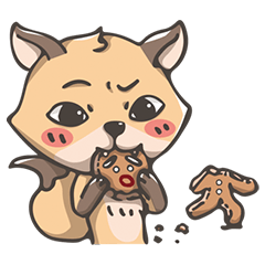 [LINEスタンプ] Fox And Gingerbread Man