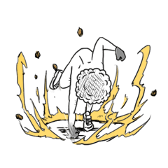 [LINEスタンプ] 全身タイツで闘うアフロ