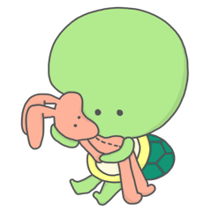 [LINEスタンプ] A Little turtle "Poppo＆rabbit"