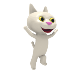3Dな白い猫スタンプ