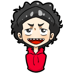 [LINEスタンプ] black haired boys