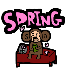 [LINEスタンプ] 春、お猿