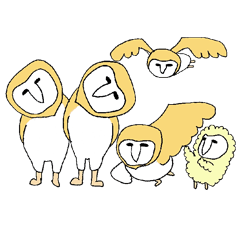 [LINEスタンプ] めんふくろう人