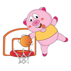 [LINEスタンプ] A Plump Pink Loves Sport Animatedの画像（メイン）