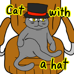 [LINEスタンプ] 帽子をかぶったネコ