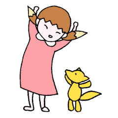[LINEスタンプ] きつねちゃんときつねくん