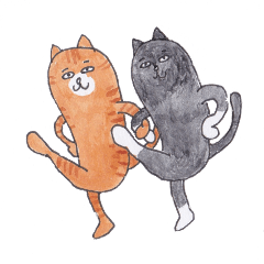 [LINEスタンプ] 猫の小太郎とお友達の画像（メイン）