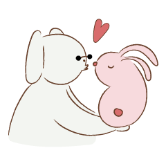 [LINEスタンプ] Cotton dog and bunny friend